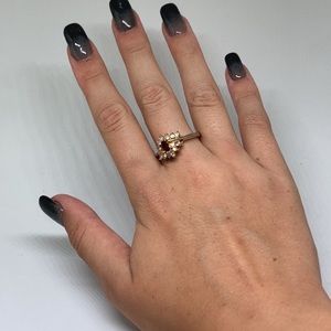 14 karat diamond ruby ring